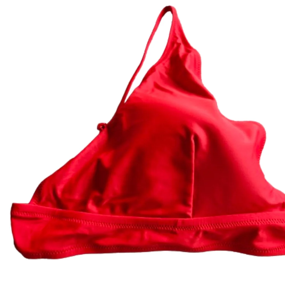 J.Crew plus v neck Moderate Coverage bikini top, 3XL, red